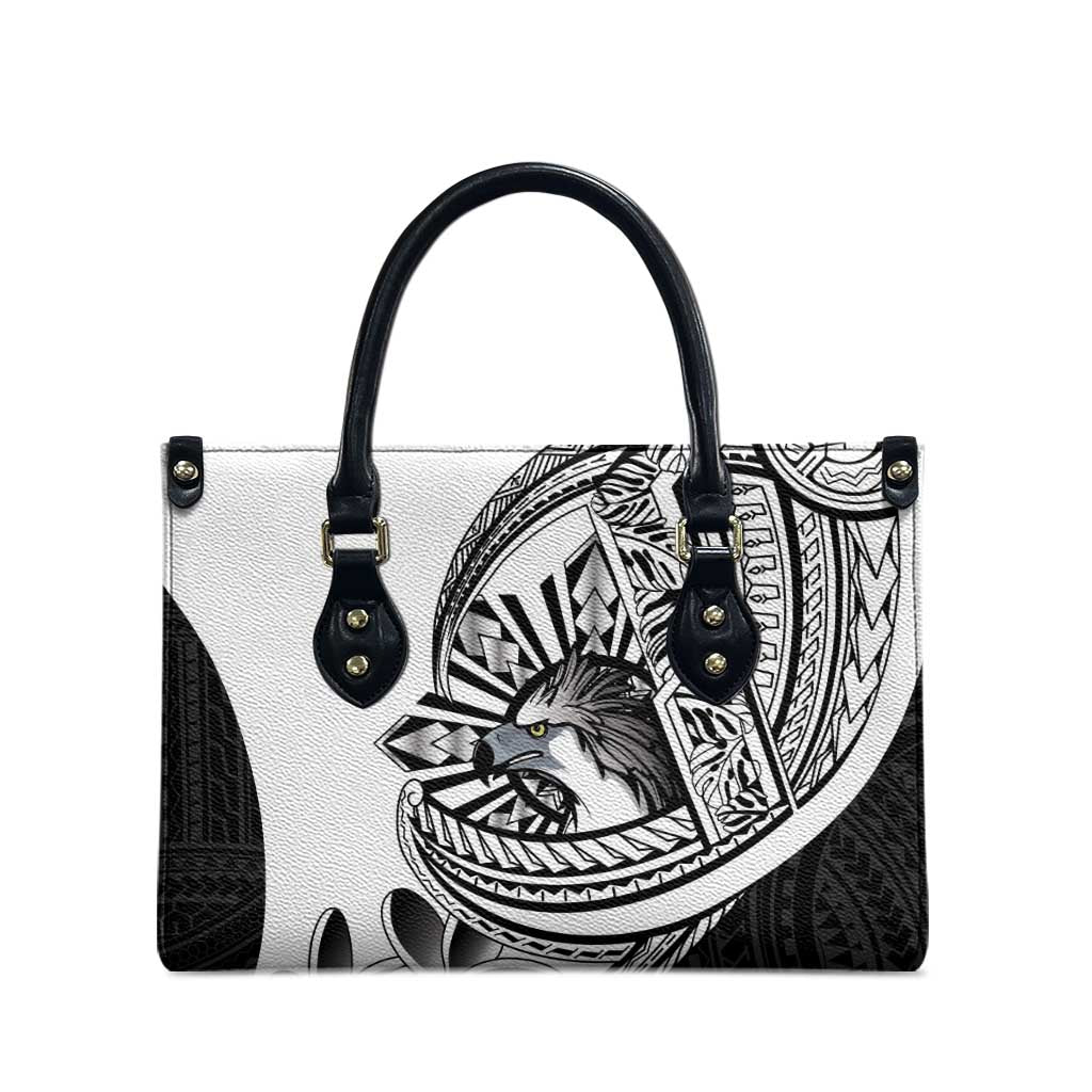 Philippines Eagle Sun Leather Bag Filipino Agila Polynesian Tattoo Black Color