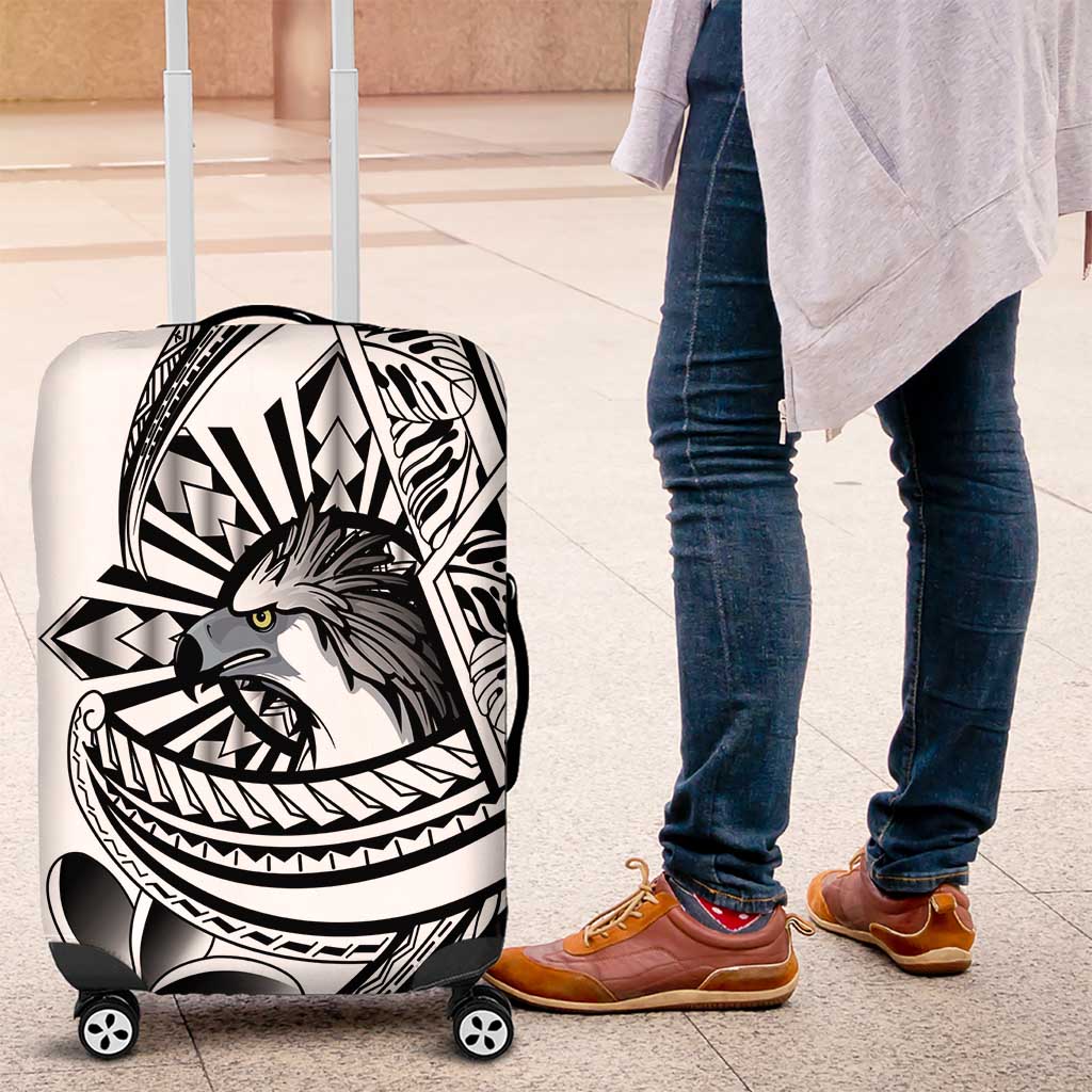 Philippines Eagle Sun Luggage Cover Filipino Agila Polynesian Tattoo Black Color LT14 Black - Polynesian Pride