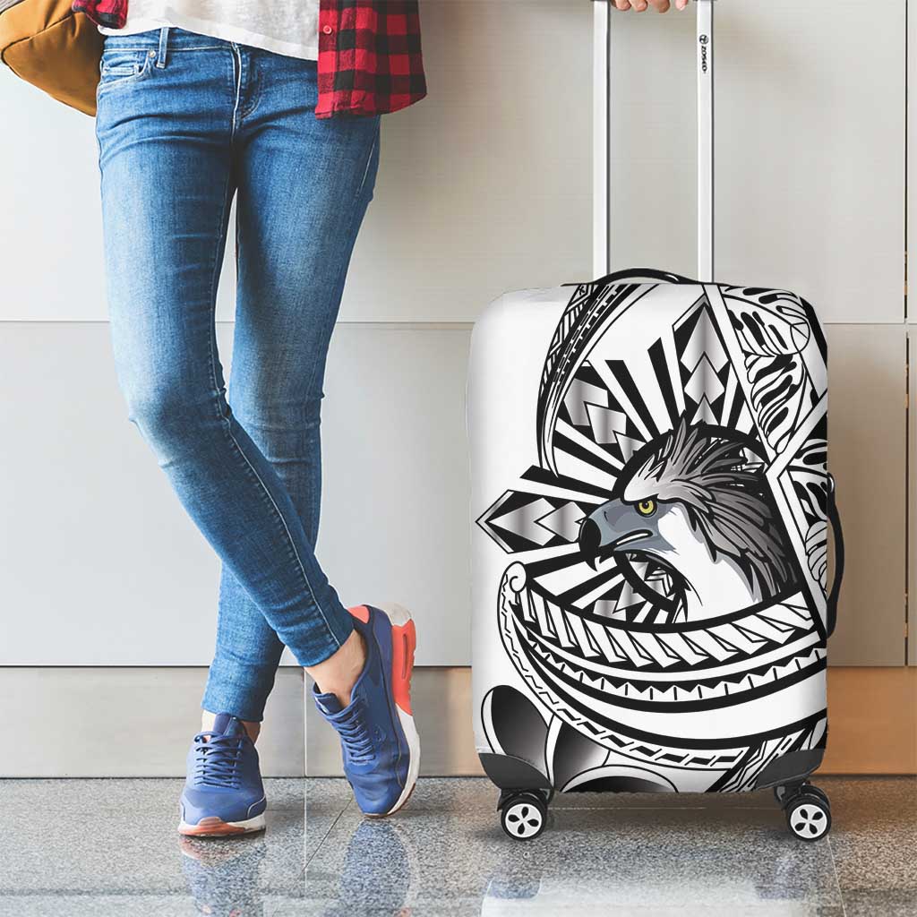 Philippines Eagle Sun Luggage Cover Filipino Agila Polynesian Tattoo Black Color LT14 - Polynesian Pride