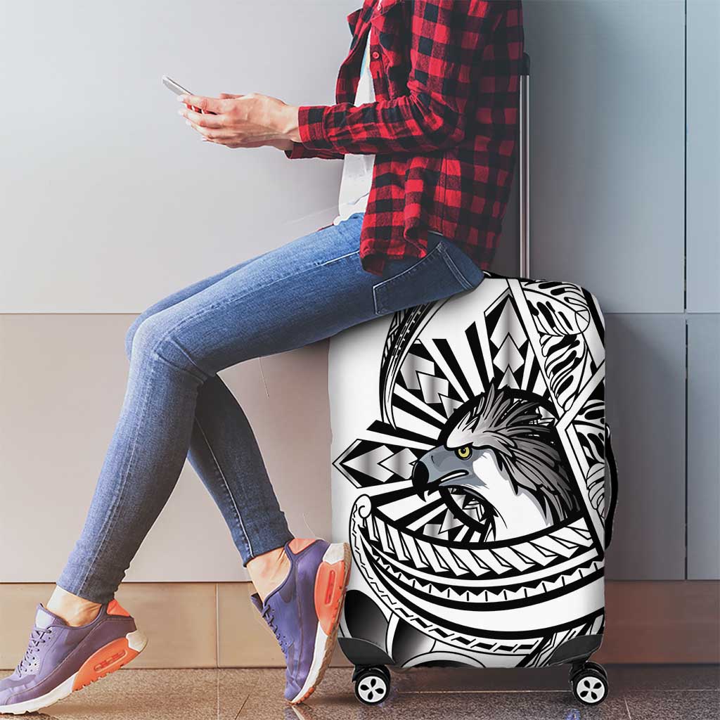 Philippines Eagle Sun Luggage Cover Filipino Agila Polynesian Tattoo Black Color LT14 - Polynesian Pride