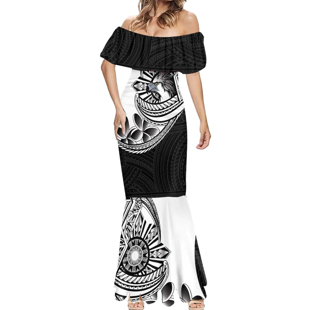 Philippines Eagle Sun Mermaid Dress Filipino Agila Polynesian Tattoo Black Color