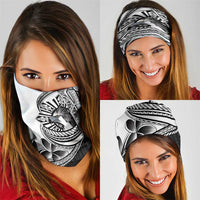 Philippines Eagle Sun Neck Gaiter Filipino Agila Polynesian Tattoo Black Color