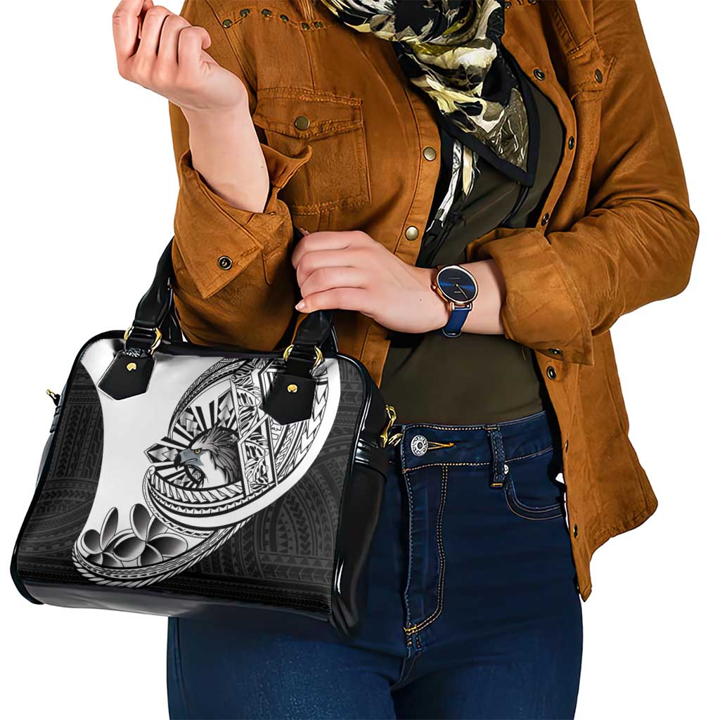 Philippines Eagle Sun Shoulder Handbag Filipino Agila Polynesian Tattoo Black Color