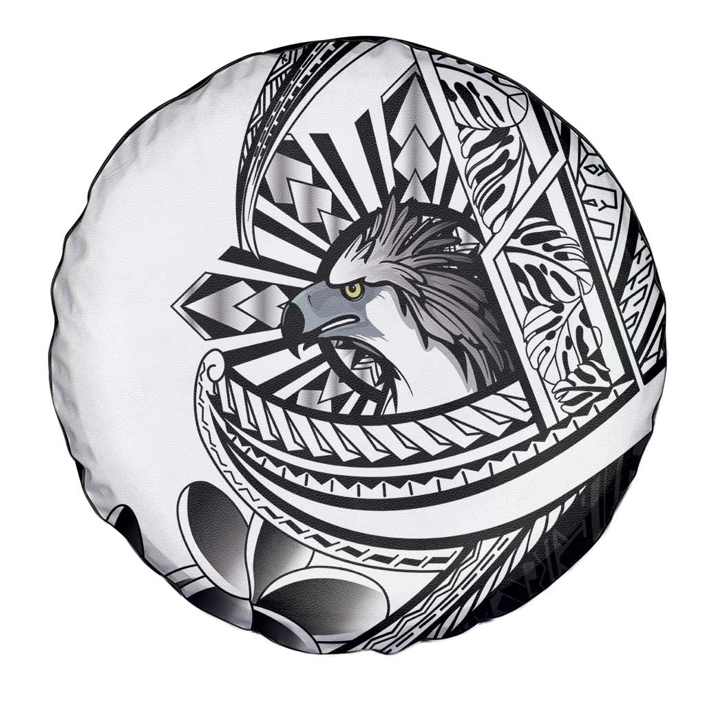 Philippines Eagle Sun Spare Tire Cover Filipino Agila Polynesian Tattoo Black Color LT14 - Polynesian Pride