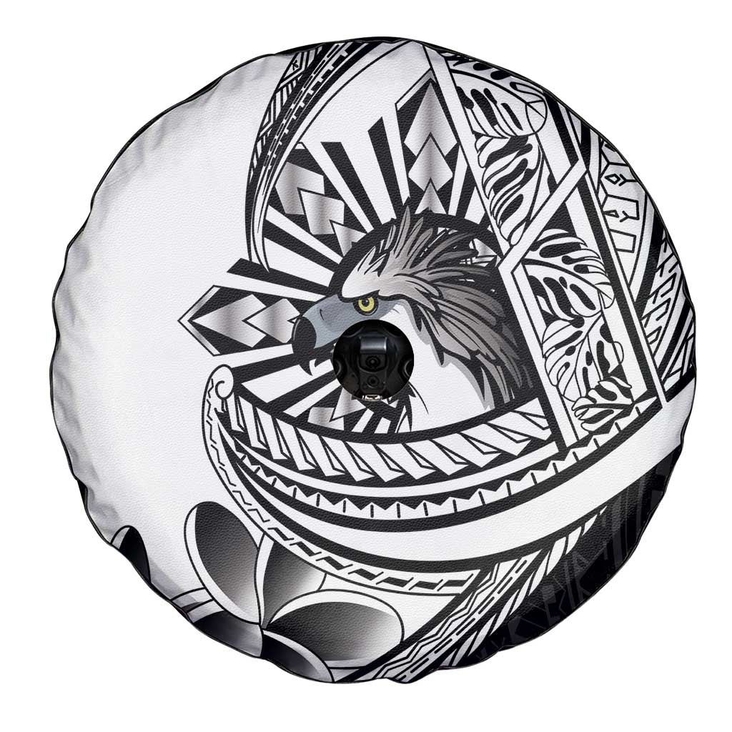 Philippines Eagle Sun Spare Tire Cover Filipino Agila Polynesian Tattoo Black Color LT14 - Polynesian Pride