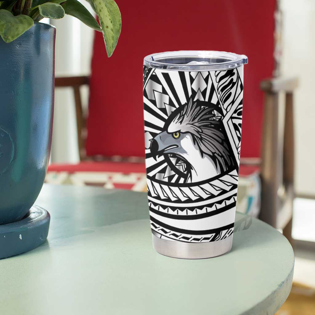 Philippines Eagle Sun Tumbler Cup Filipino Agila Polynesian Tattoo Black Color LT14 - Polynesian Pride