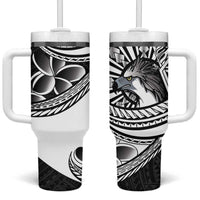 Philippines Eagle Sun Tumbler With Handle Filipino Agila Polynesian Tattoo Black Color LT14 One Size: 40 oz Black - Polynesian Pride