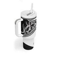 Philippines Eagle Sun Tumbler With Handle Filipino Agila Polynesian Tattoo Black Color LT14 - Polynesian Pride