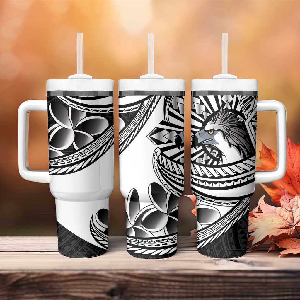 Philippines Eagle Sun Tumbler With Handle Filipino Agila Polynesian Tattoo Black Color LT14 - Polynesian Pride