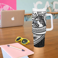 Philippines Eagle Sun Tumbler With Handle Filipino Agila Polynesian Tattoo Black Color LT14 - Polynesian Pride
