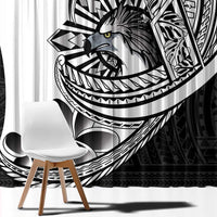 Philippines Eagle Sun Window Curtain Filipino Agila Polynesian Tattoo Black Color
