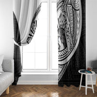 Philippines Eagle Sun Window Curtain Filipino Agila Polynesian Tattoo Black Color