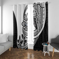 Philippines Eagle Sun Window Curtain Filipino Agila Polynesian Tattoo Black Color