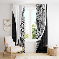 Philippines Eagle Sun Window Curtain Filipino Agila Polynesian Tattoo Black Color