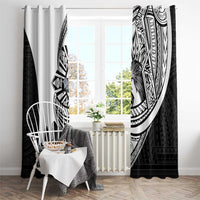 Philippines Eagle Sun Window Curtain Filipino Agila Polynesian Tattoo Black Color