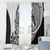 Philippines Eagle Sun Window Curtain Filipino Agila Polynesian Tattoo Black Color
