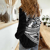 Philippines Eagle Sun Women Casual Shirt Filipino Agila Polynesian Tattoo Black Color LT14 - Polynesian Pride