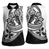Philippines Eagle Sun Women Sleeveless Polo Shirt Filipino Agila Polynesian Tattoo Black Color LT14 - Polynesian Pride