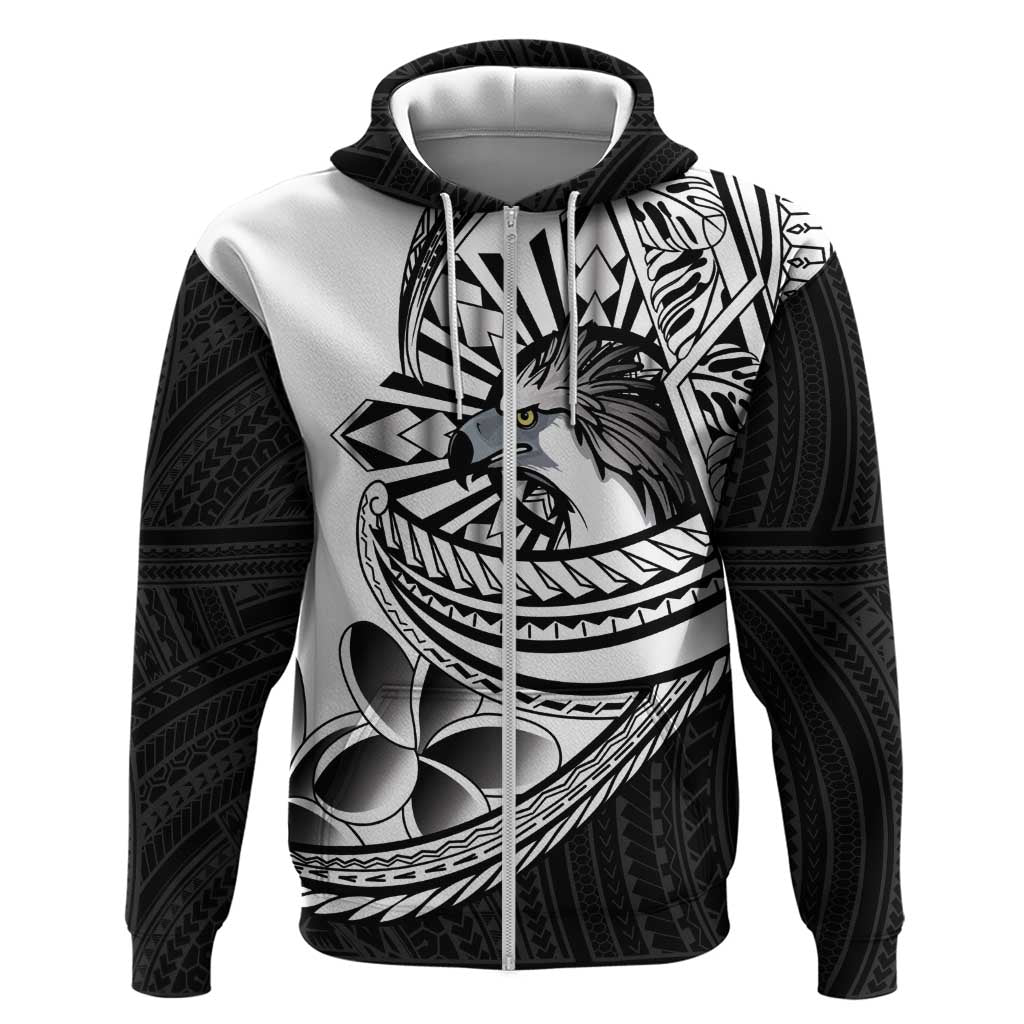 Philippines Eagle Sun Zip Hoodie Filipino Agila Polynesian Tattoo Black Color LT14 Zip Hoodie Black - Polynesian Pride