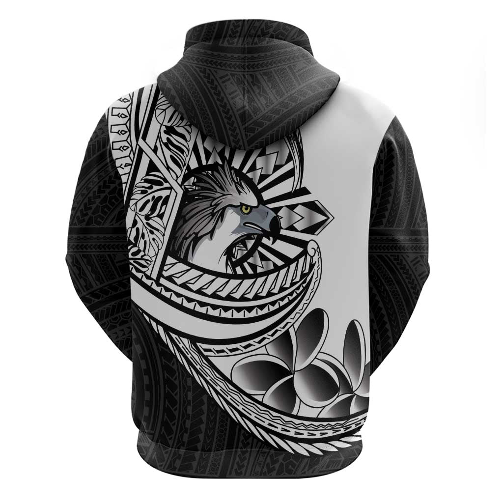 Philippines Eagle Sun Zip Hoodie Filipino Agila Polynesian Tattoo Black Color LT14 - Polynesian Pride