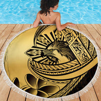 Philippines Eagle Sun Beach Blanket Filipino Agila Polynesian Tattoo Gold Color