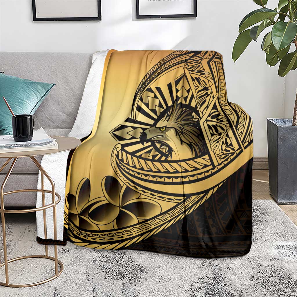 Philippines Eagle Sun Blanket Filipino Agila Polynesian Tattoo Gold Color