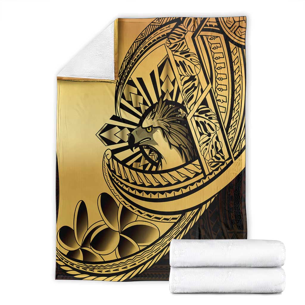 Philippines Eagle Sun Blanket Filipino Agila Polynesian Tattoo Gold Color