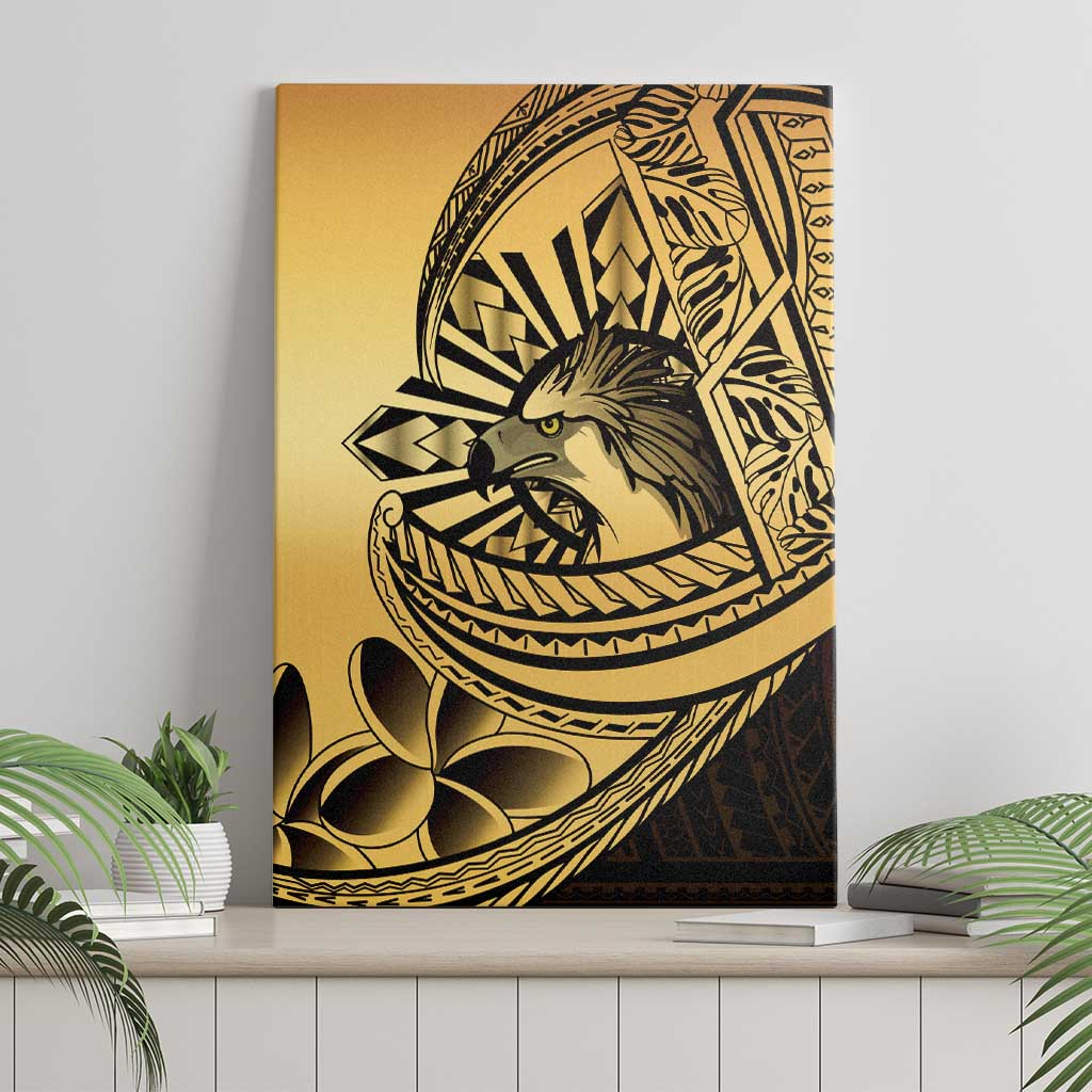 Philippines Eagle Sun Canvas Wall Art Filipino Agila Polynesian Tattoo Gold Color