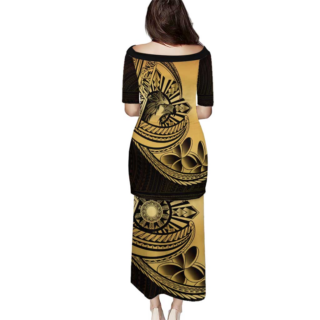 Philippines Eagle Sun Puletasi Filipino Agila Polynesian Tattoo Gold Color LT14 - Polynesian Pride