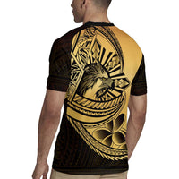 Philippines Eagle Sun Rugby Jersey Filipino Agila Polynesian Tattoo Gold Color