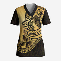 Philippines Eagle Sun Scrub Top Filipino Agila Polynesian Tattoo Gold Color