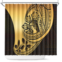Philippines Eagle Sun Shower Curtain Filipino Agila Polynesian Tattoo Gold Color