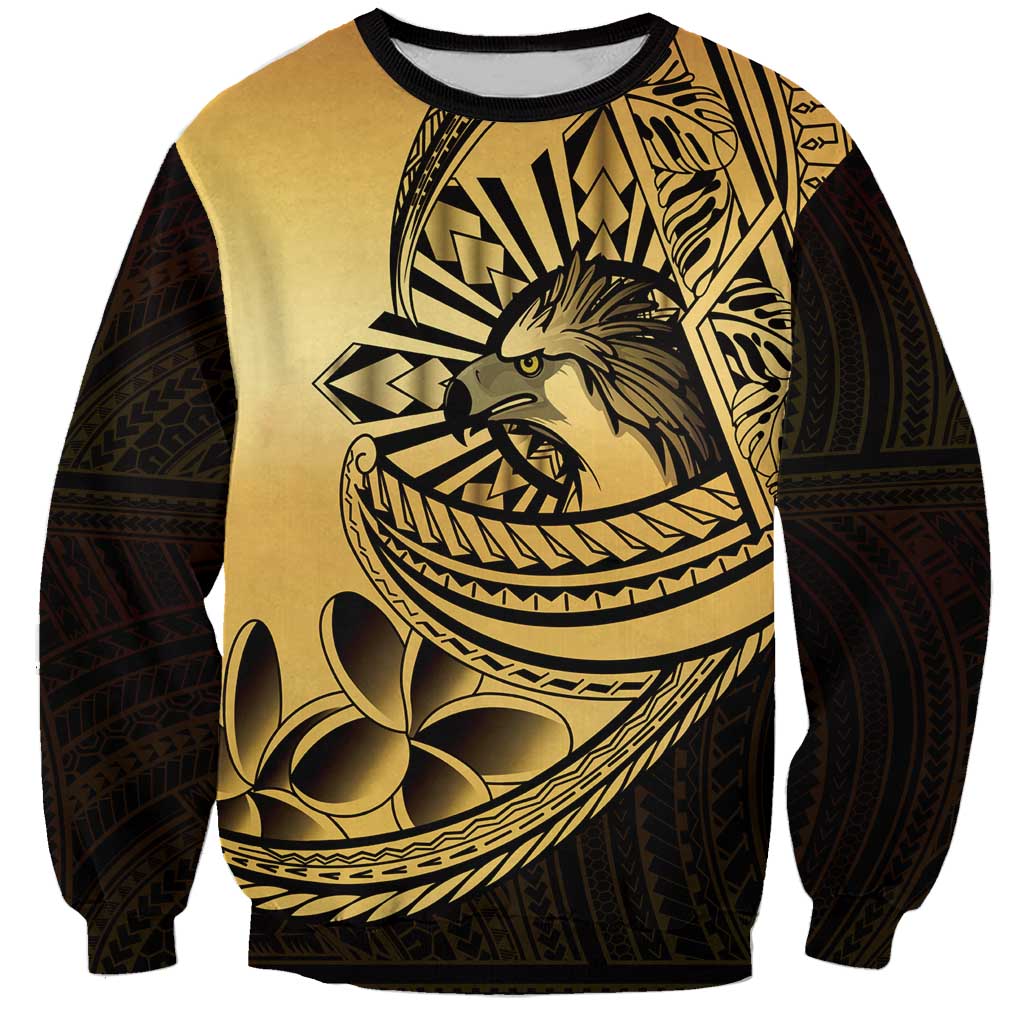 Philippines Eagle Sun Sweatshirt Filipino Agila Polynesian Tattoo Gold Color