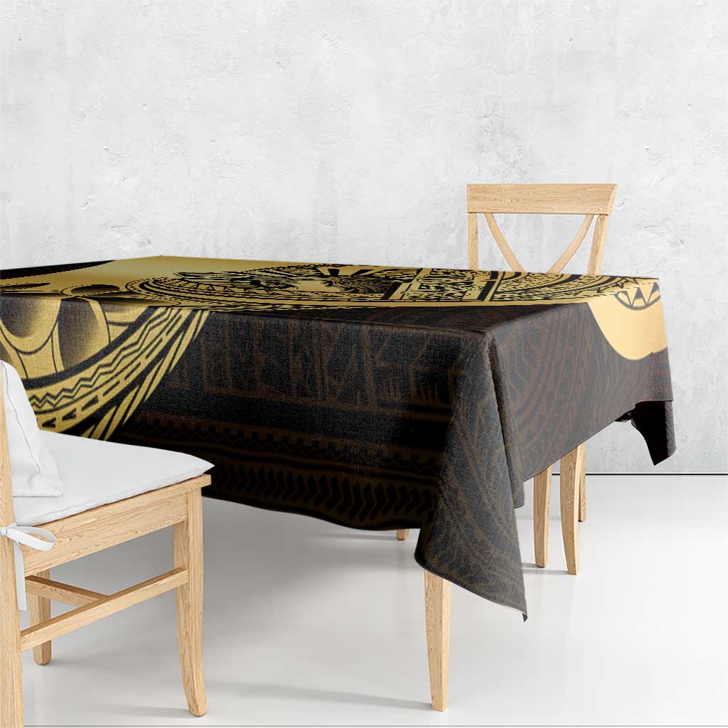 Philippines Eagle Sun Tablecloth Filipino Agila Polynesian Tattoo Gold Color