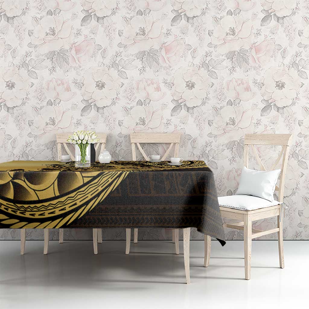 Philippines Eagle Sun Tablecloth Filipino Agila Polynesian Tattoo Gold Color