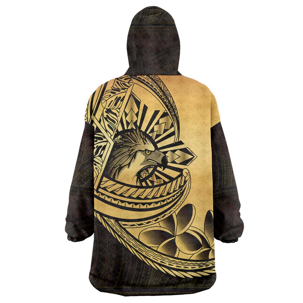 Philippines Eagle Sun Wearable Blanket Hoodie Filipino Agila Polynesian Tattoo Gold Color LT14 - Polynesian Pride