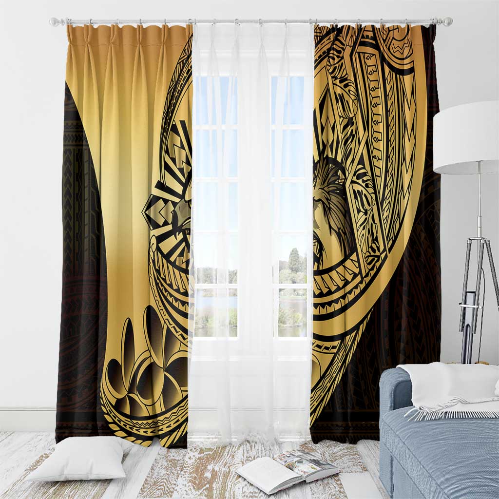 Philippines Eagle Sun Window Curtain Filipino Agila Polynesian Tattoo Gold Color LT14 - Polynesian Pride