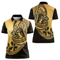 Philippines Eagle Sun Women Polo Shirt Filipino Agila Polynesian Tattoo Gold Color LT14 - Polynesian Pride