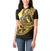 Philippines Eagle Sun Women Polo Shirt Filipino Agila Polynesian Tattoo Gold Color LT14 - Polynesian Pride