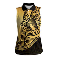 Philippines Eagle Sun Women Sleeveless Polo Shirt Filipino Agila Polynesian Tattoo Gold Color LT14 Female Gold - Polynesian Pride