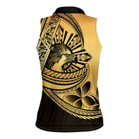 Philippines Eagle Sun Women Sleeveless Polo Shirt Filipino Agila Polynesian Tattoo Gold Color LT14 - Polynesian Pride