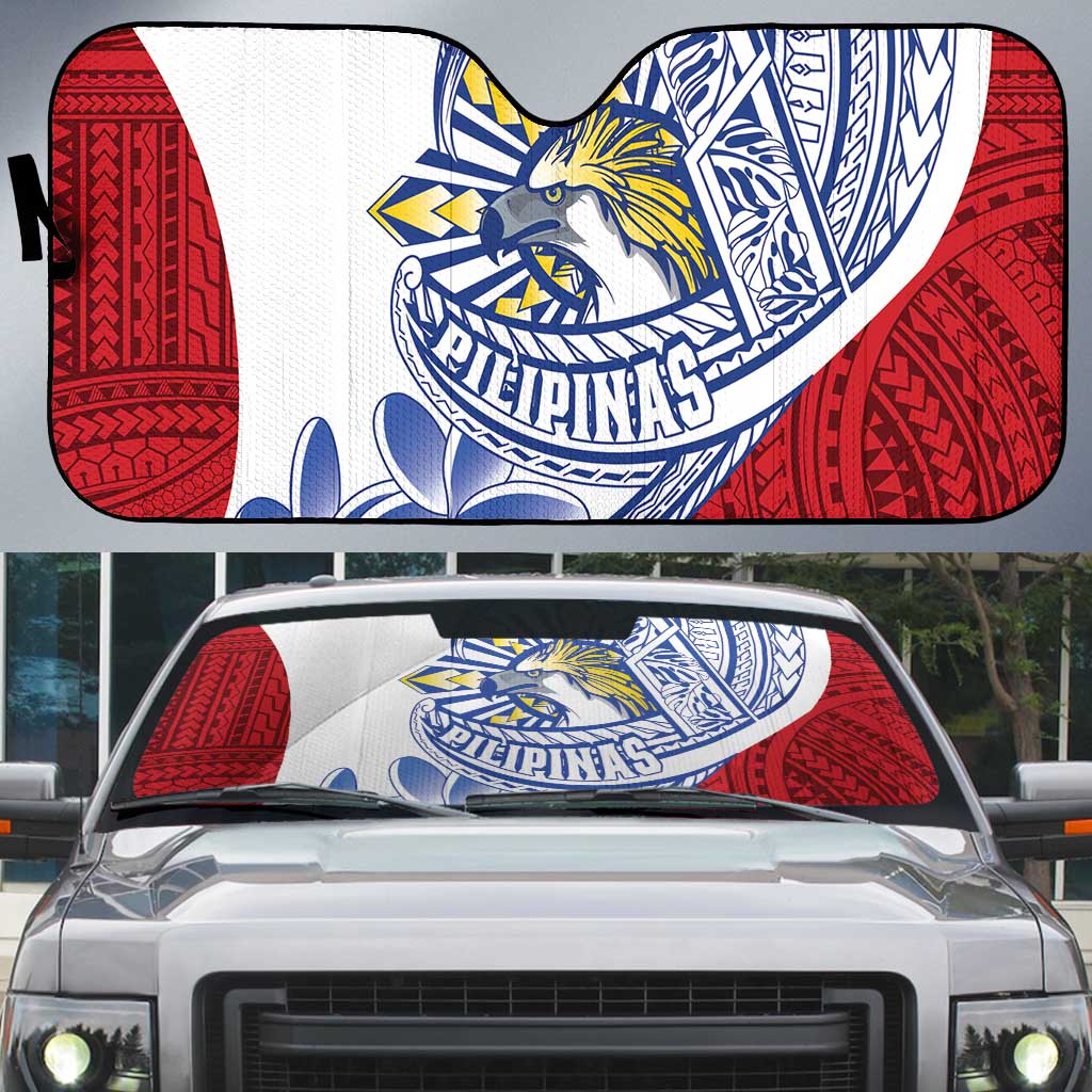 Philippines Eagle Sun Auto Sun Shade Filipino Agila Polynesian Tattoo Flag Color