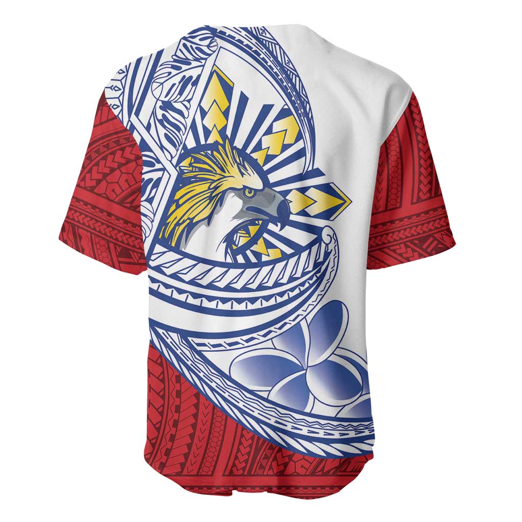 Philippines Eagle Sun Baseball Jersey Filipino Agila Polynesian Tattoo Flag Color