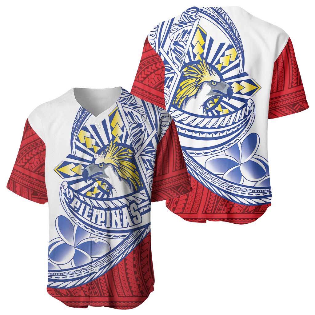 Philippines Eagle Sun Baseball Jersey Filipino Agila Polynesian Tattoo Flag Color