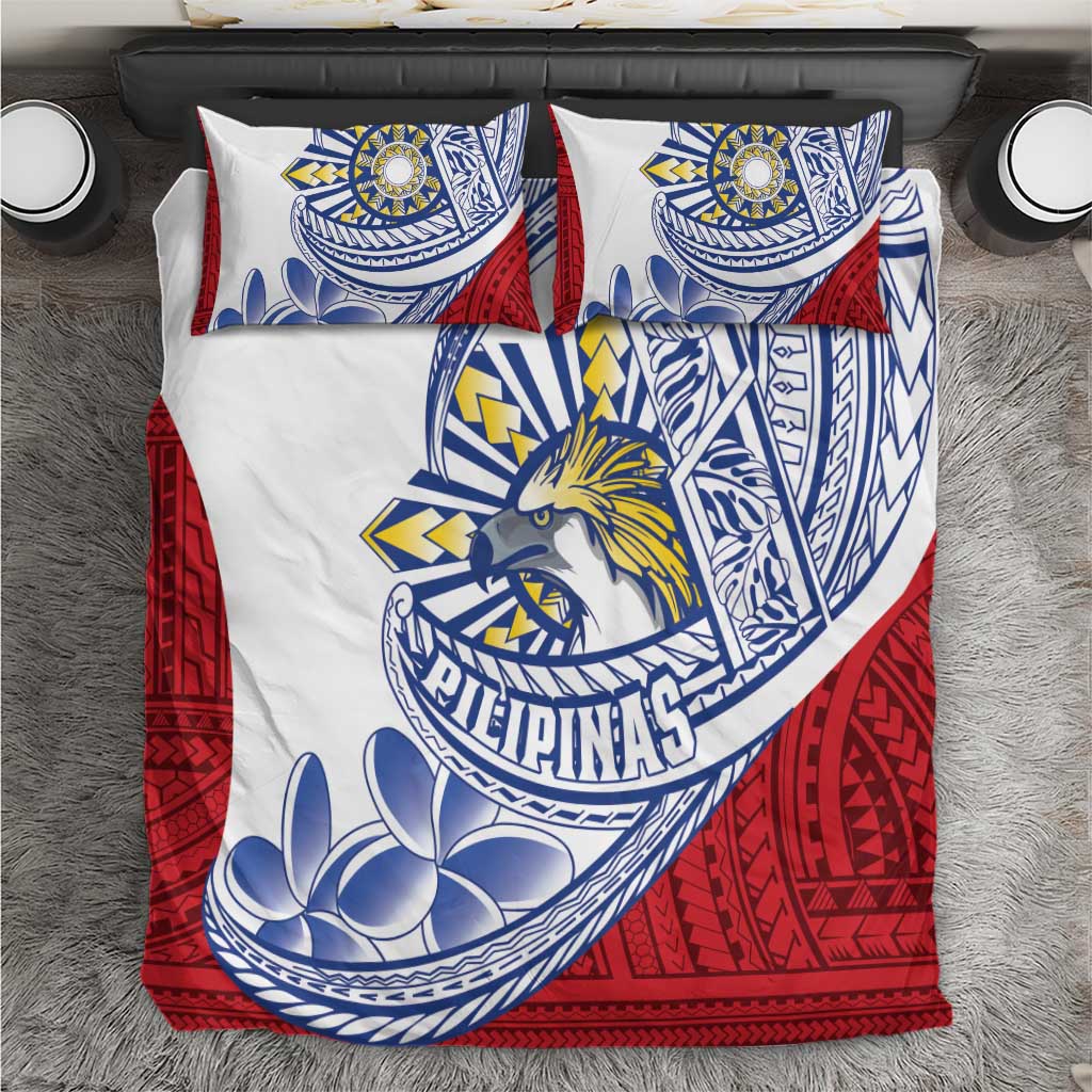 Philippines Eagle Sun Bedding Set Filipino Agila Polynesian Tattoo Flag Color