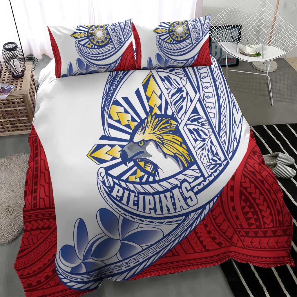 Philippines Eagle Sun Bedding Set Filipino Agila Polynesian Tattoo Flag Color