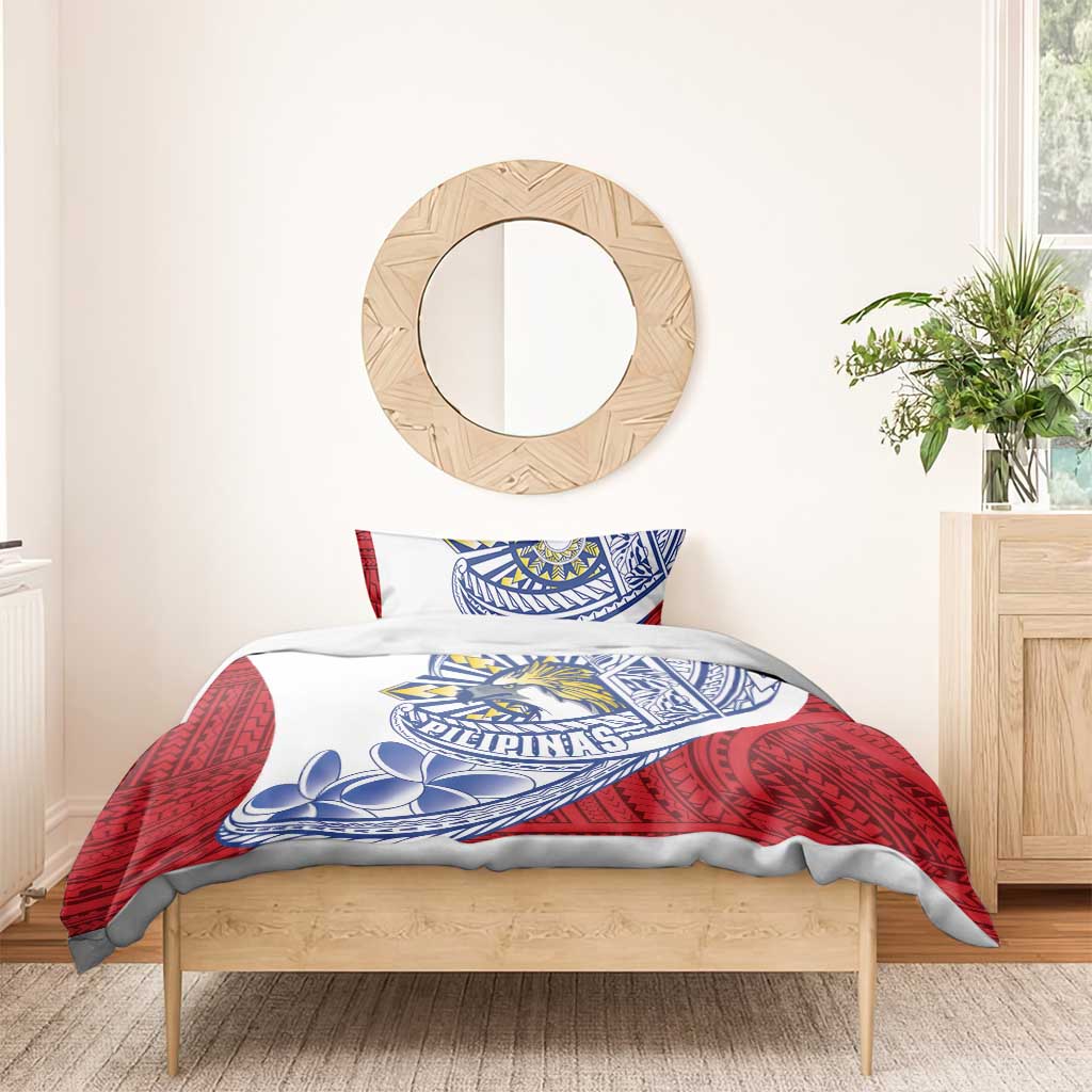 Philippines Eagle Sun Bedding Set Filipino Agila Polynesian Tattoo Flag Color