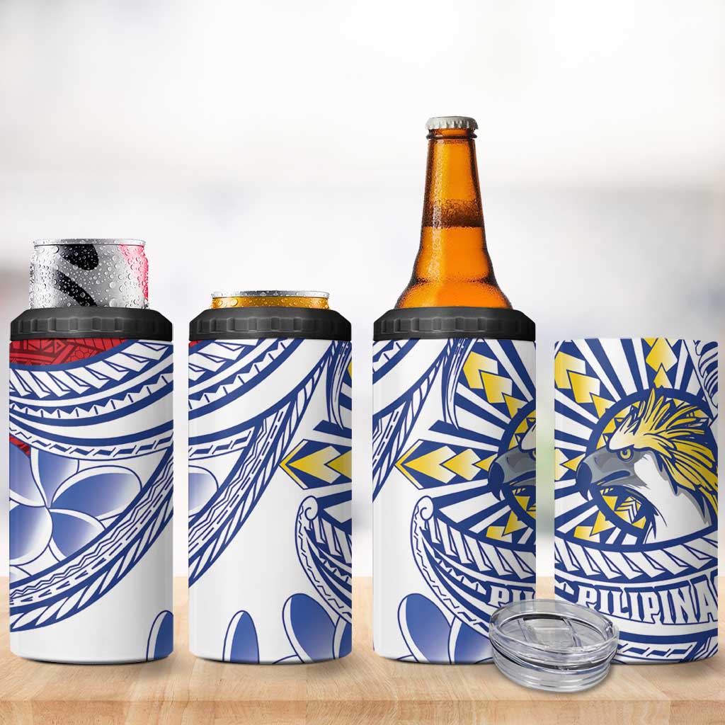 Philippines Eagle Sun 4 in 1 Can Cooler Tumbler Filipino Agila Polynesian Tattoo Flag Color LT14 - Polynesian Pride