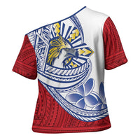 Philippines Eagle Sun Cross Shoulder Shirt Filipino Agila Polynesian Tattoo Flag Color LT14 - Polynesian Pride