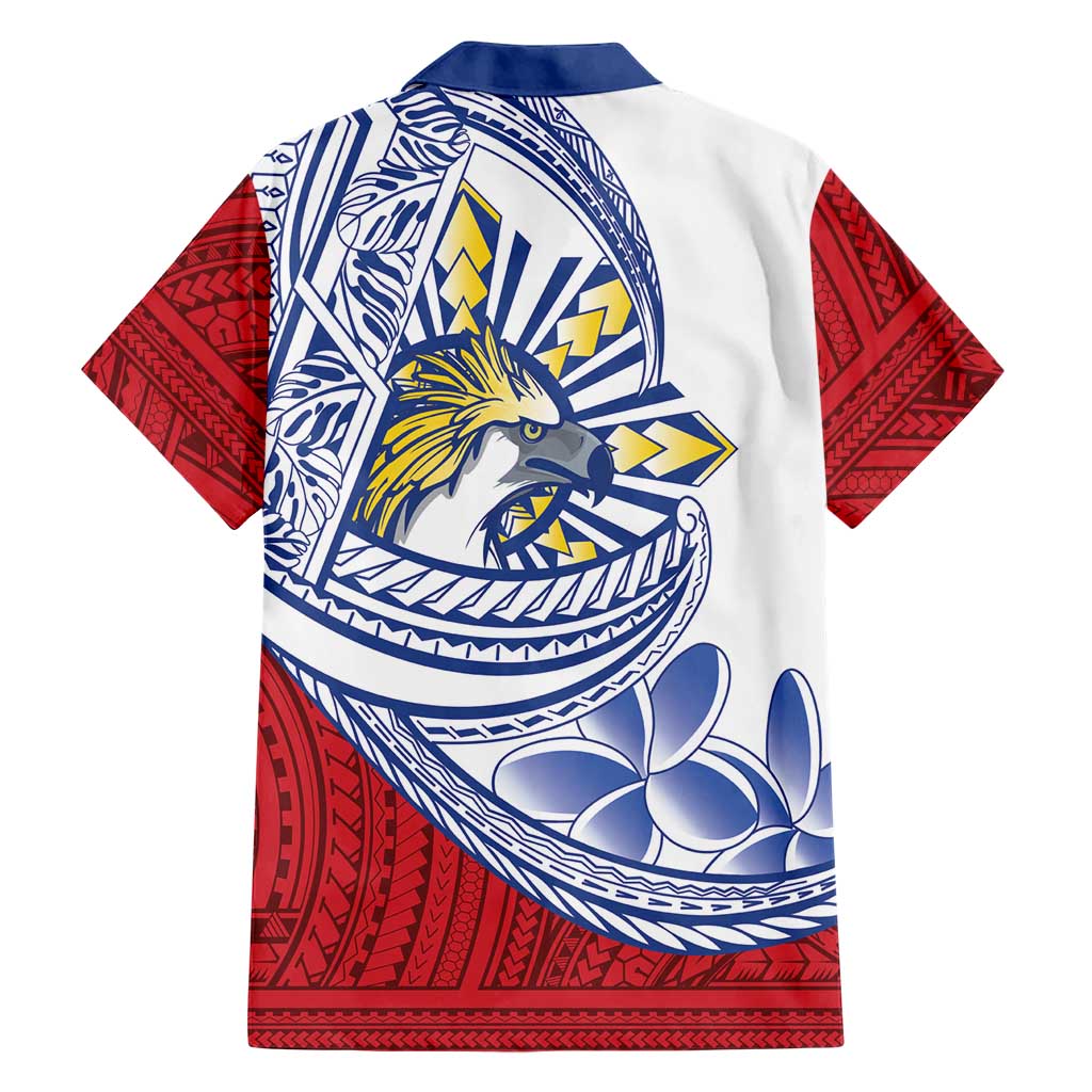 Philippines Eagle Sun Family Matching Off Shoulder Short Dress and Hawaiian Shirt Filipino Agila Polynesian Tattoo Flag Color LT14 - Polynesian Pride